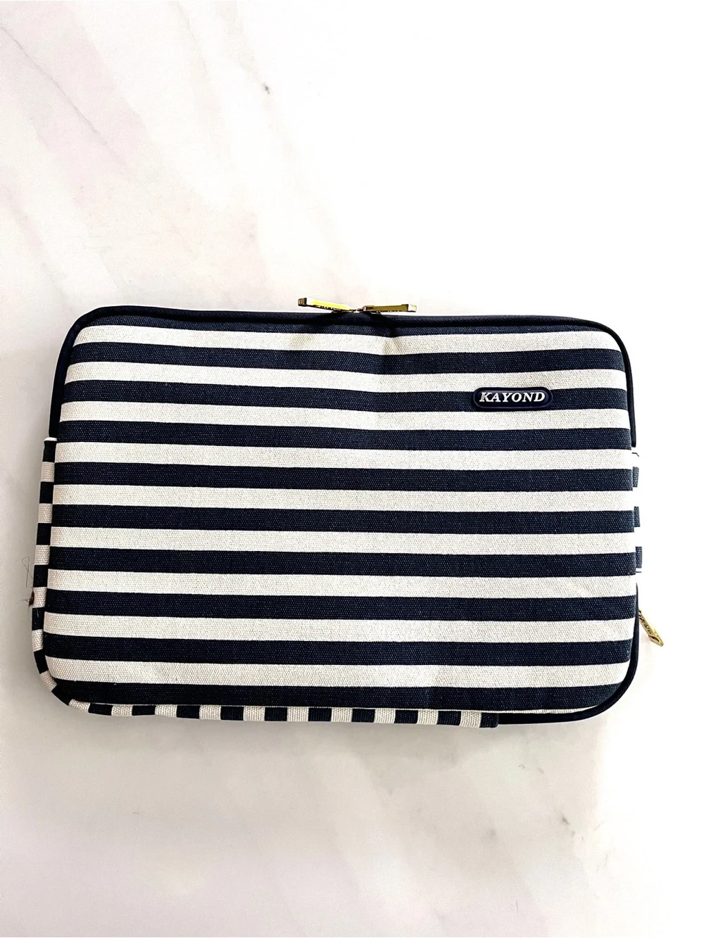 Kayond Canvas Laptop Sleeve Case padded 11.6 inch Breton Stripe Water Resistant